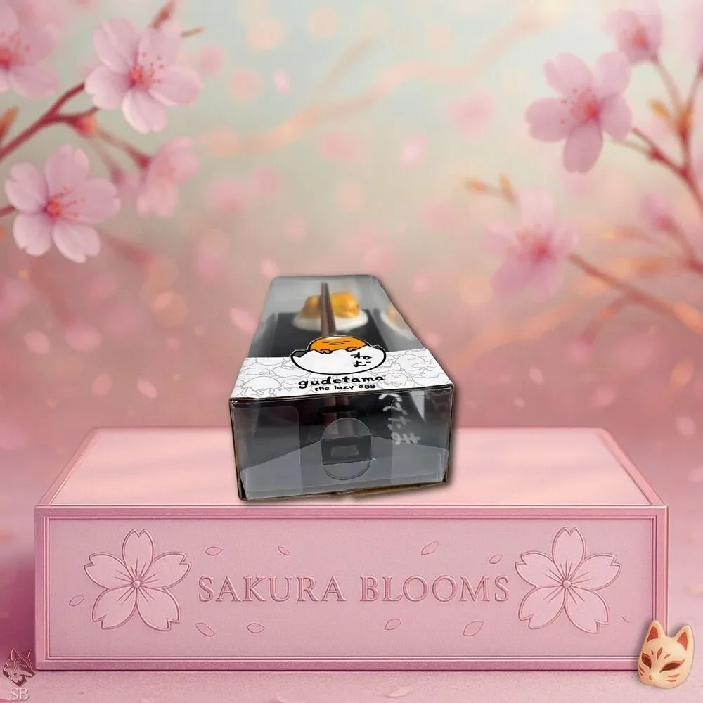 Sanrio 2020s Gudetama Chopsticks & Rest Set - Kawaii Kitchen Collectible